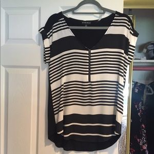 Black and white sleeveless top
